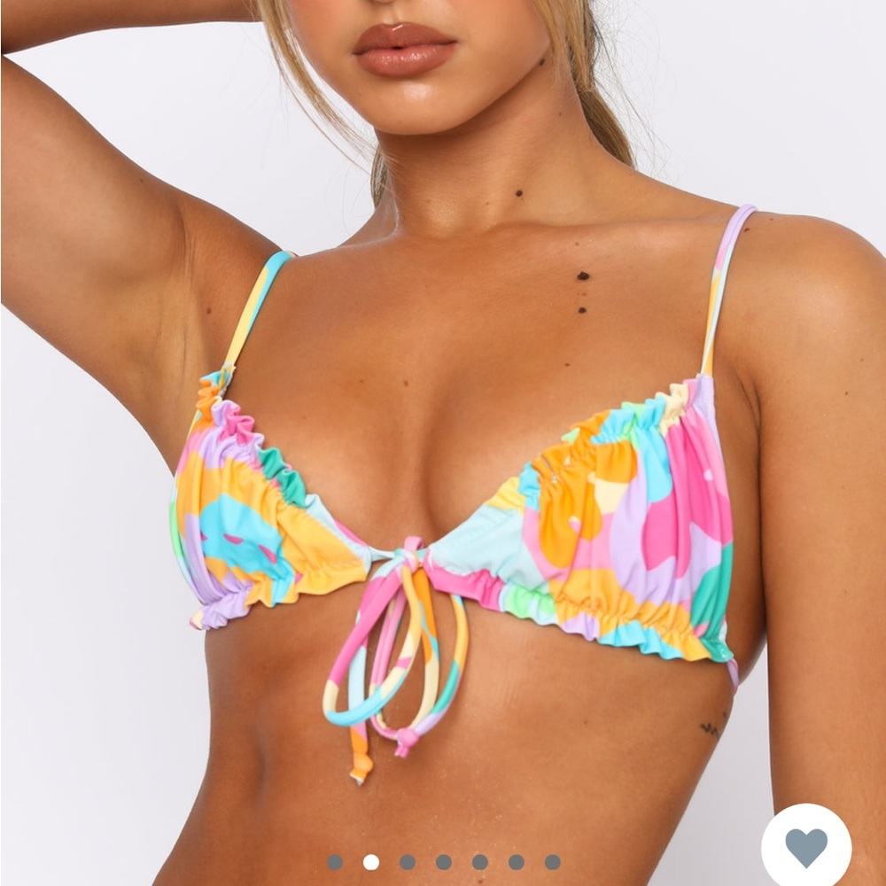 White fox bikini top
